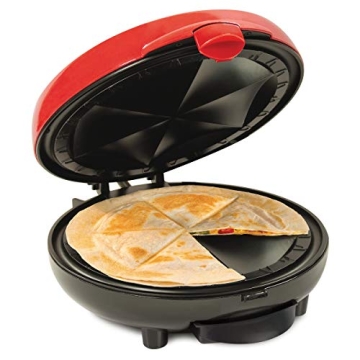 Taco Tuesday EQM8 Electric Quesadilla Maker - Extra Stuffing Latch & 6-Wedge Design