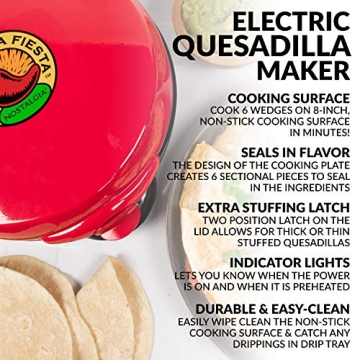 EQM8 Electric Quesadilla Maker with Extra Stuffing Latch