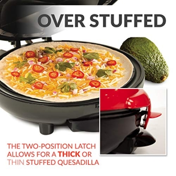 EQM8 Electric Quesadilla Maker with Extra Stuffing Latch