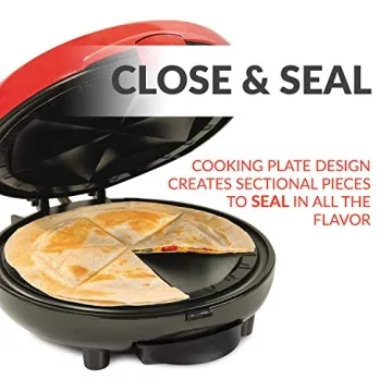 EQM8 Electric Quesadilla Maker with Extra Stuffing Latch