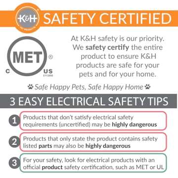 K&H Pet Products Lectro-Soft Orthopedic Outdoor Heated Cat Bed for Outdoor Cat Houses, Safety Listed Automatic Warming Pad, Soft and Flexible, Waterproof, Washable Cover - Small 18 X 14in Tan 20W