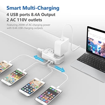 FOVAL Travel Voltage Converter 220V to 110V with USB Charging