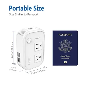 FOVAL Travel Voltage Converter 220V to 110V with USB Charging
