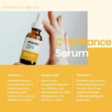 Natural Outcome Vitamin C Serum with Vitamin E & Ferulic Acid | Anti-Aging Radiance Restoring Facial Serum | Powerful Antioxidant Lift Fine lines, Wrinkles, & Sunspots | Firms & Hydrates Skin | 1 Oz
