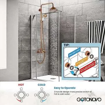gotonovo Antique Brass Shower System for Luxury Showers