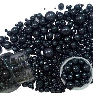 Black Sprinkles Edible Sugar Pearls for Cakes Baking Candy Pearl Halloween Christmas Birthday Cupcake Sprinkles and Decorations Cookie Cake Toppers