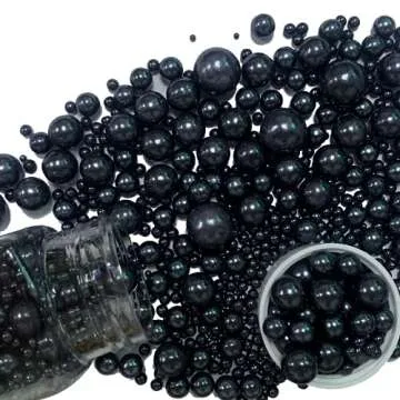 Black Sprinkles Edible Sugar Pearls for Cakes Baking Candy Pearl Halloween Christmas Birthday Cupcake Sprinkles and Decorations Cookie Cake Toppers