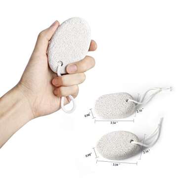 Natural Pumice Stone for Feet 2 PCS, PHOGARY Lava Pedicure Tools Hard Skin Callus Remover for Feet a...