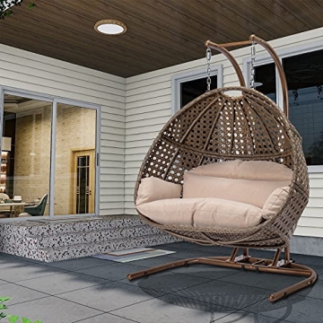 JOYBASE 2-Person Hanging Chair with Stand for Indoor and Outdoor