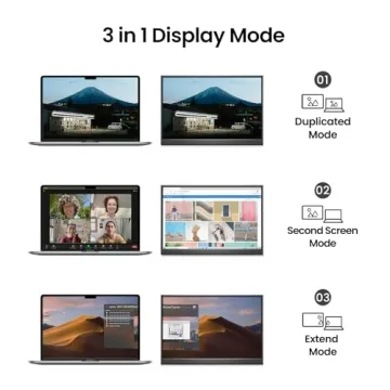 Yxk Portable 14 inch 2.2K QHD USB C HDMI Travel Monitor