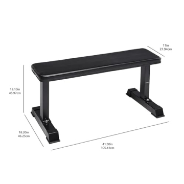 AmazonBasics Flat Weight Bench - Durable Home Gym Equipment
