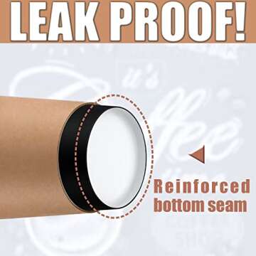 Luckypack Disposable Coffee Cups To Go with Travel Lids Sleeves and Straws 100% Biodegradable & Compostable Pla Eco Friendly Paper Coffee Cups 100 Sets of 12 oz