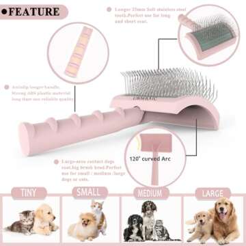LBMBAIC Super Dense Soft Slicker Brush for Thick and Long Fur Dogs - Grooming Brush for Fluff, Shedd...