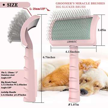 LBMBAIC Slicker Brush for Thick Long Haired Dogs