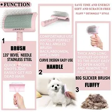 LBMBAIC Slicker Brush for Thick Long Haired Dogs