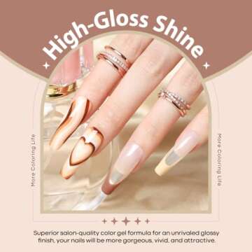 Modelones 133pcs Poly Nail Gel Kit, 2 Poly Nail Gel, 6 Nude Colors Gel Set, Nail Art Supplies for De...