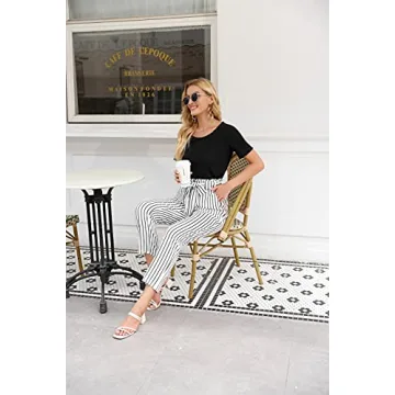 Stylish Women’s Casual Cropped High Waist Pants