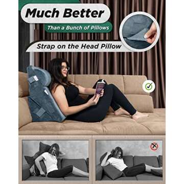 Lunix Orthopedic Wedge Pillow Set for Pain Relief