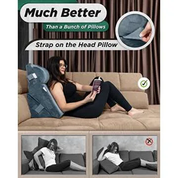Lunix Orthopedic Wedge Pillow Set for Pain Relief