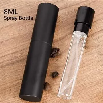 Coffee Bean Dosing Cup and Spray Bottle Kit For Espresso,Coffee Bar Accessories,Ceramic Single Dosing Tray For Coffee or Tea.Spray For Reducing Coffee Power Static (B-Bright Black)