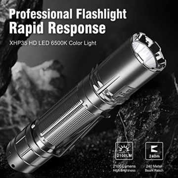 Klarus XT2CR Pro Tactical Flashlight 2100 Lumens Portable