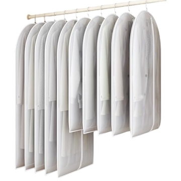 Maylmc 20 Pack Clear Garment Bags - Dustproof & Waterproof Hanging Clothes Covers