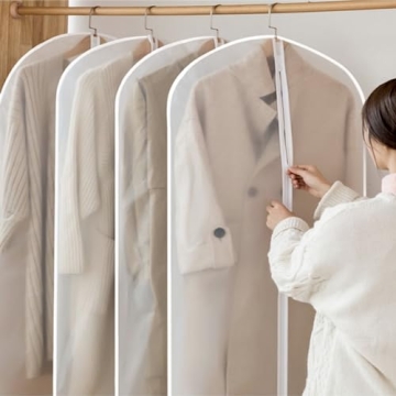 Maylmc 20 Pack Clear Garment Bags for Hanging Clothes Storage