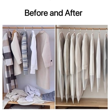 Maylmc 20 Pack Clear Garment Bags for Hanging Clothes Storage