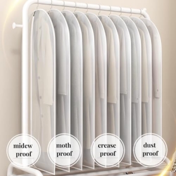 Maylmc 20 Pack Clear Garment Bags for Hanging Clothes Storage