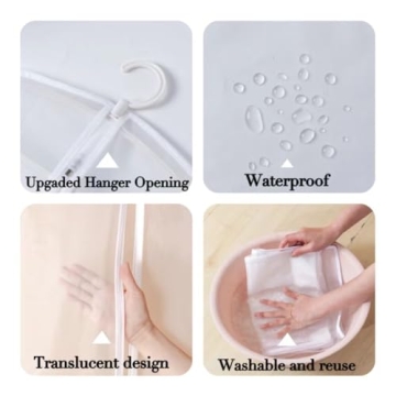 Maylmc 20 Pack Clear Garment Bags for Hanging Clothes Storage