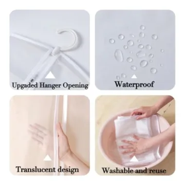 Maylmc 20 Pack Clear Garment Bags for Hanging Clothes Storage