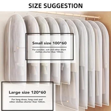 Maylmc 20 Pack Clear Garment Bags for Hanging Clothes Storage