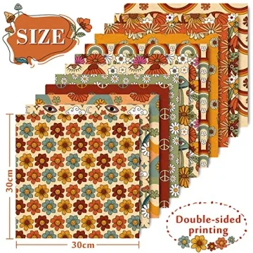 Whaline 12 Designs Retro Floral Pattern Paper for Crafts