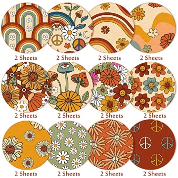 Whaline 12 Designs Retro Floral Pattern Paper for Crafts