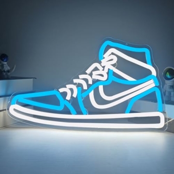 JianJung Sneaker Neon Sign Sports Shoe Neon Signs for Wall Dimmable LED Boys Neon Lights for Bedroom...