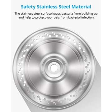 NICREW Cat Water Fountain, Stainless Steel Pet Fountain for Small Dog, Cat Drinking Fountain with 2 Replacement Sponges