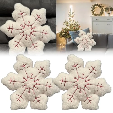 Winter Snowflake Decorative Cushions for Home Cozy Decor (2pcs)