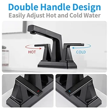 HANLIAN Matte Black Bathroom Sink Faucet with Pull Out Sprayer