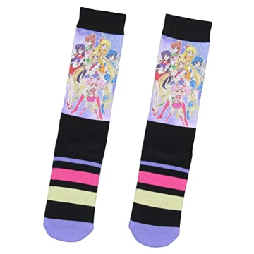 Bioworld Sailor Moon Socks Anime Manga Men's Sailor Moon Crystal Mid-Calf Athletic Crew Socks