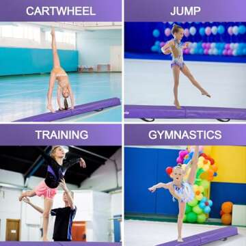 ZENY 6ft Folding Gymnastics Balance Beam Foam Floor Balance Beam Bar with Anti-slip Base Walking Beams Home Gymnastics Equipment for Kids Adults (Purple)