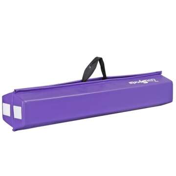 ZENY 6ft Folding Gymnastics Balance Beam Foam Floor Balance Beam Bar with Anti-slip Base Walking Beams Home Gymnastics Equipment for Kids Adults (Purple)