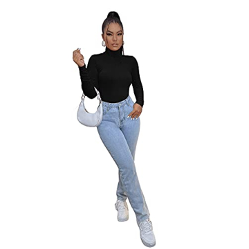 SweatyRocks Women's Comfy Turtleneck Pullover Sweater