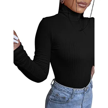SweatyRocks Women's Comfy Turtleneck Pullover Sweater