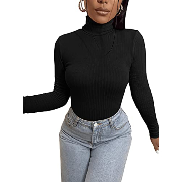 SweatyRocks Women's Comfy Turtleneck Pullover Sweater