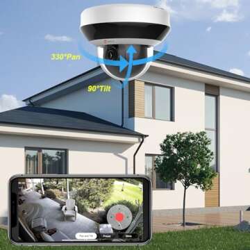Anpviz 4MP PoE PTZ IP Camera with 4X Optical Zoom, 2560x1440@25fps, H.265+ Dome Security Camera, Per...