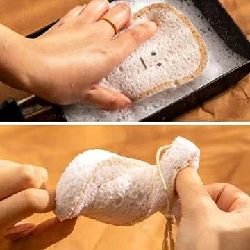 Eco-friendly LUFOFOX Kitchen Sponges 4 Pack Natural Design