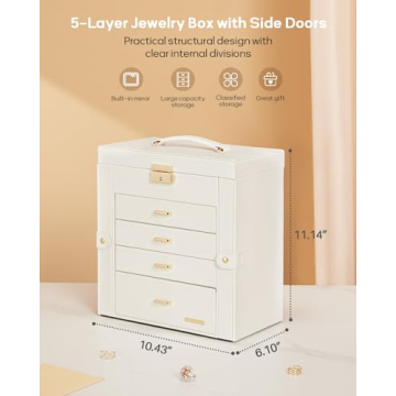 Stylish Jewelry Box Organizer with Lockable Storage
