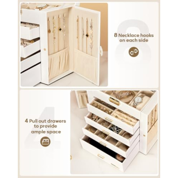Stylish Jewelry Box Organizer with Lockable Storage