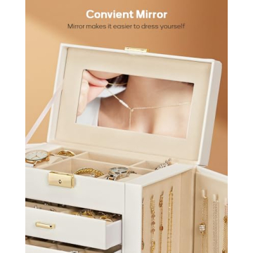 Stylish Jewelry Box Organizer with Lockable Storage