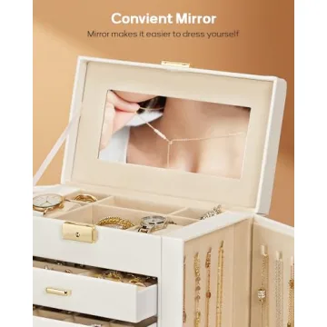 Stylish Jewelry Box Organizer with Lockable Storage